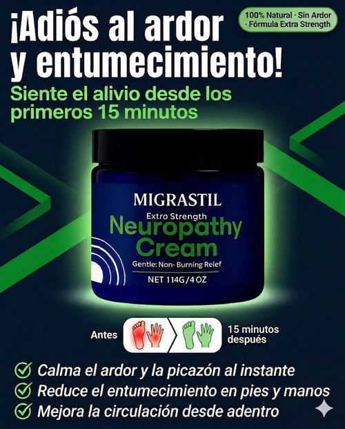 Migrastil Neuropathy Cream – Alivio Rápido en Solo 15 minutos⚡